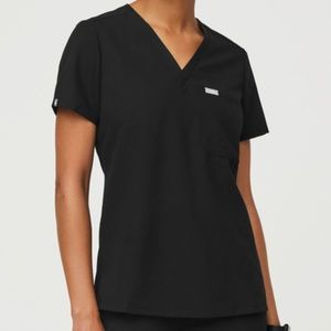 Figs Black Catarina Scrub Top Size Small